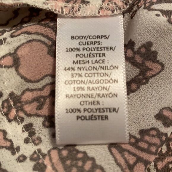 Loft Bell Sleeve Sheer Paisley Lace Blouse‎ M NWT - Picture 7 of 9